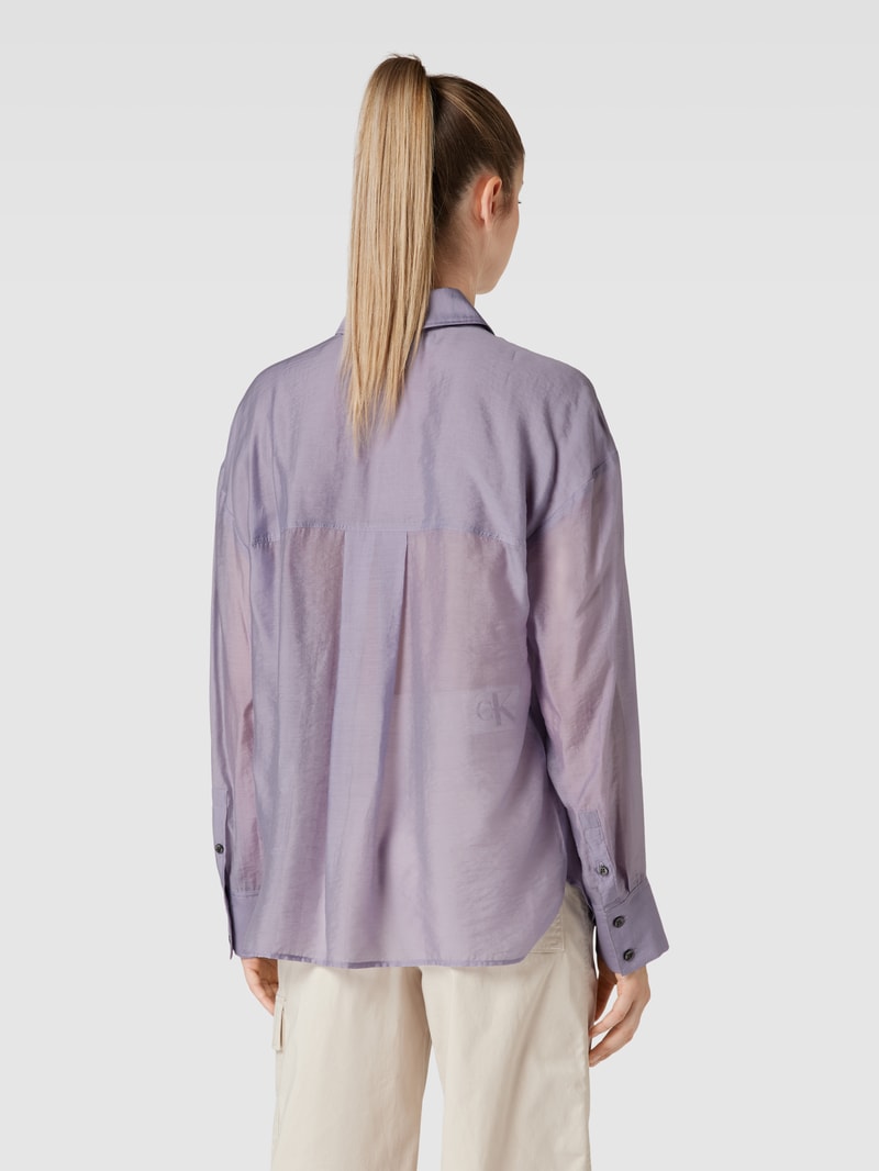 Bluse mit Brusttaschen Modell 'SHEER' in lavendel