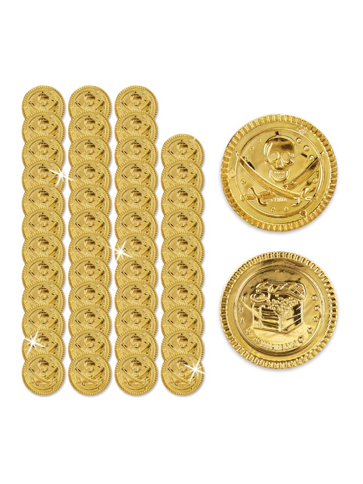 relaxdays 48x Piratenmünzen in Gold günstig kaufen onesize