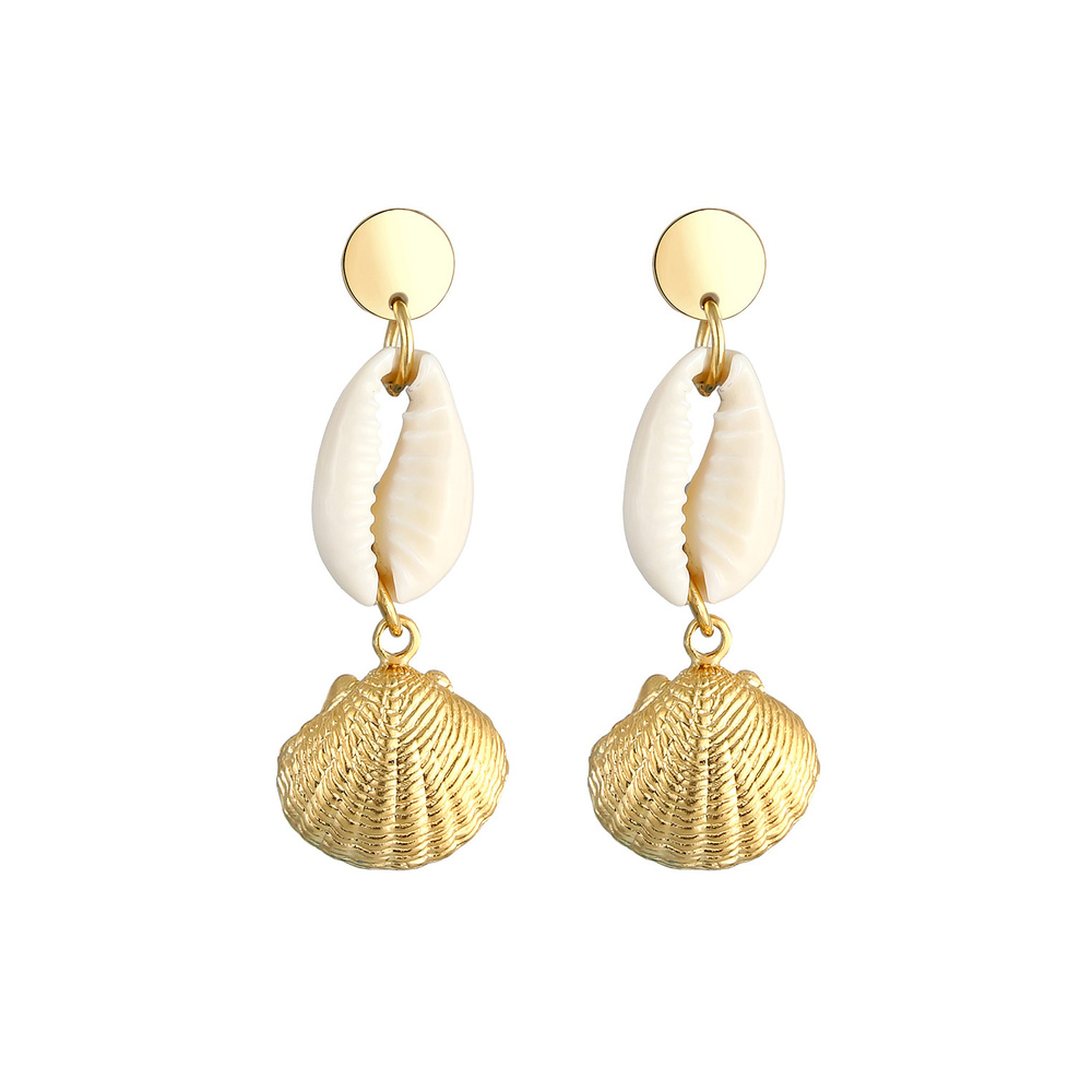 Elli Elli Boucles d'Oreilles Coquillages Été Plage Mer Boucles d'Oreilles Femme - (925 Boucles d'oreilles