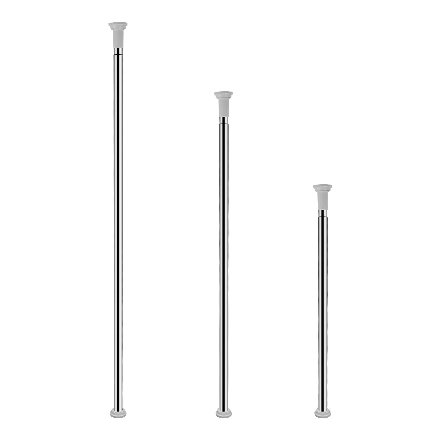Duschvorhangstange Edelstahl Teleskopstange Gardinen Verstellbar Spannstange 70-260, Clanmacy, Ø 2.5 mm, Edelstahl