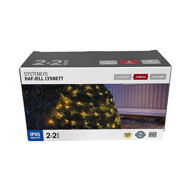 Home Systemlysnett 100LED, 2x2 m, påbygg, Hafjell