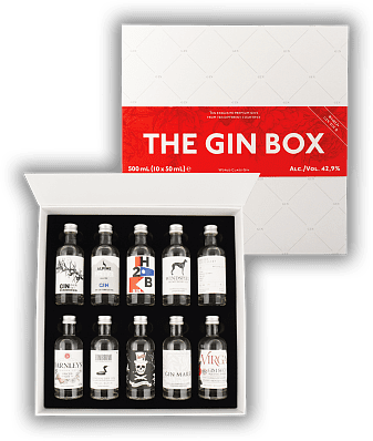 The Gin Box - World Gin Tour Edition 2020 10x0,05 Liter The Gin Box - World Gin Tour Edition 2020 10x0,05 Liter Die aus hochwertigen Materialien gefertigte Box enthält 10 Gins aus 10 verschiedenen Ländern. 0,5	 Liter - Vol 42,9%