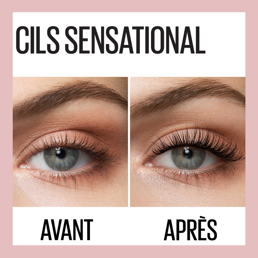 Maybelline New York Mascara Cils sensational Voluptuous Mascara volume effet éventail et fini soyeux noir profond