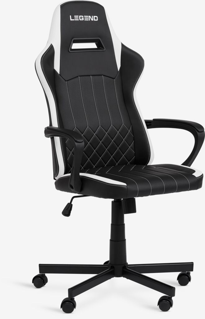 LERBJERG LERBJERG gaming chair, black and white imitation leather