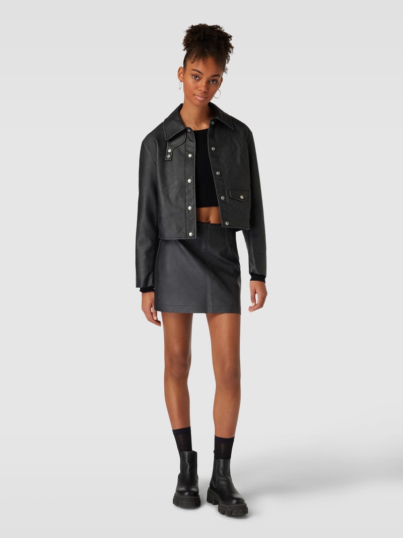 Jacke in Leder-Optik in black