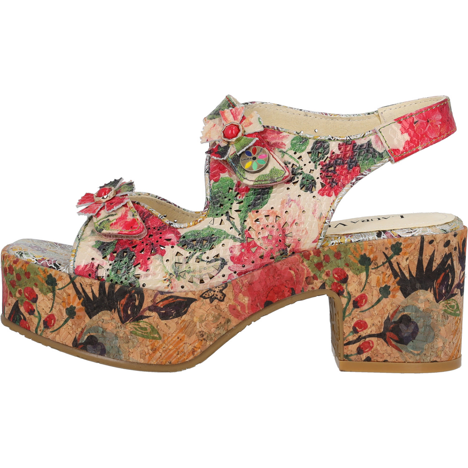 Laura Vita Paulao 01, Plateau-Sandaletten, Damen, Mehrfarbig