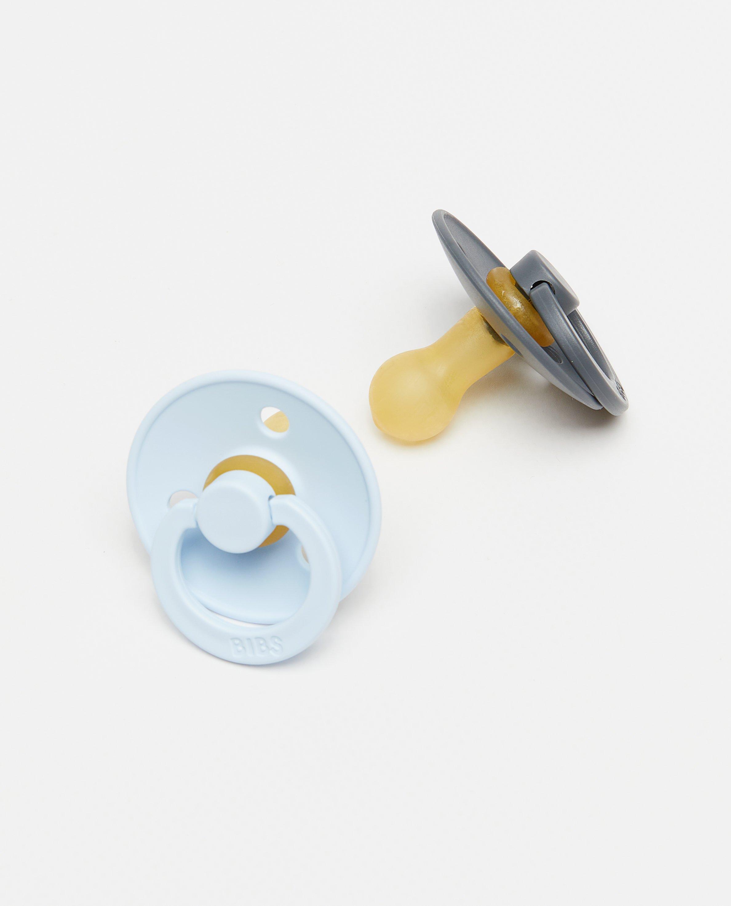 Set de 2 suzete Bibs, 0-6 luni albastre