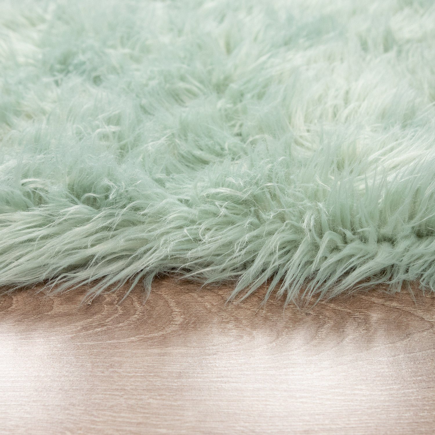 Fellteppich Wohnzimmer Hochflor Teppich Kunst-Fell Design, TT Home, rund, Höhe: 64 mm