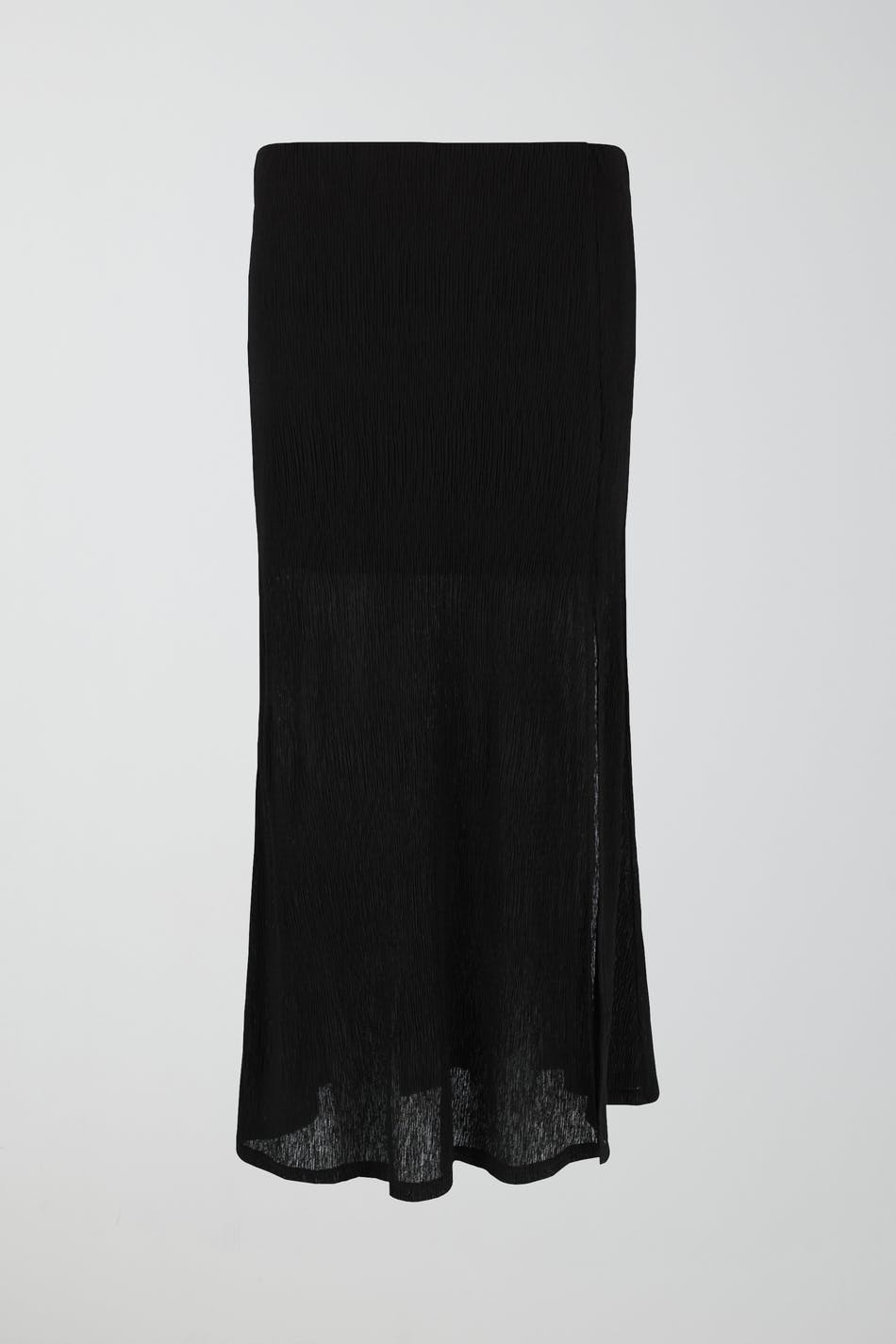 Crinkled midi skirt
