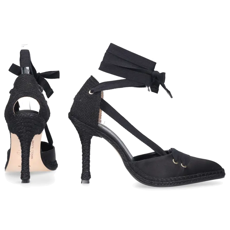CASTAÑER BY MANOLO BLAHNIK - Espadrilles MANOLO HIGH Satin - schwarz