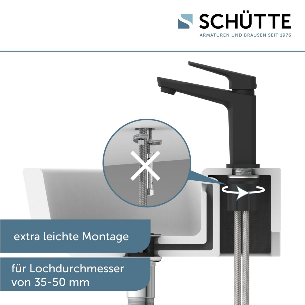 Schütte RAVEN Waschtischarmatur, Schwarz matt