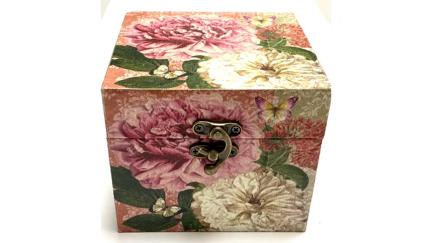 Holzbox PFINGSTROSEN 12x12x10cm