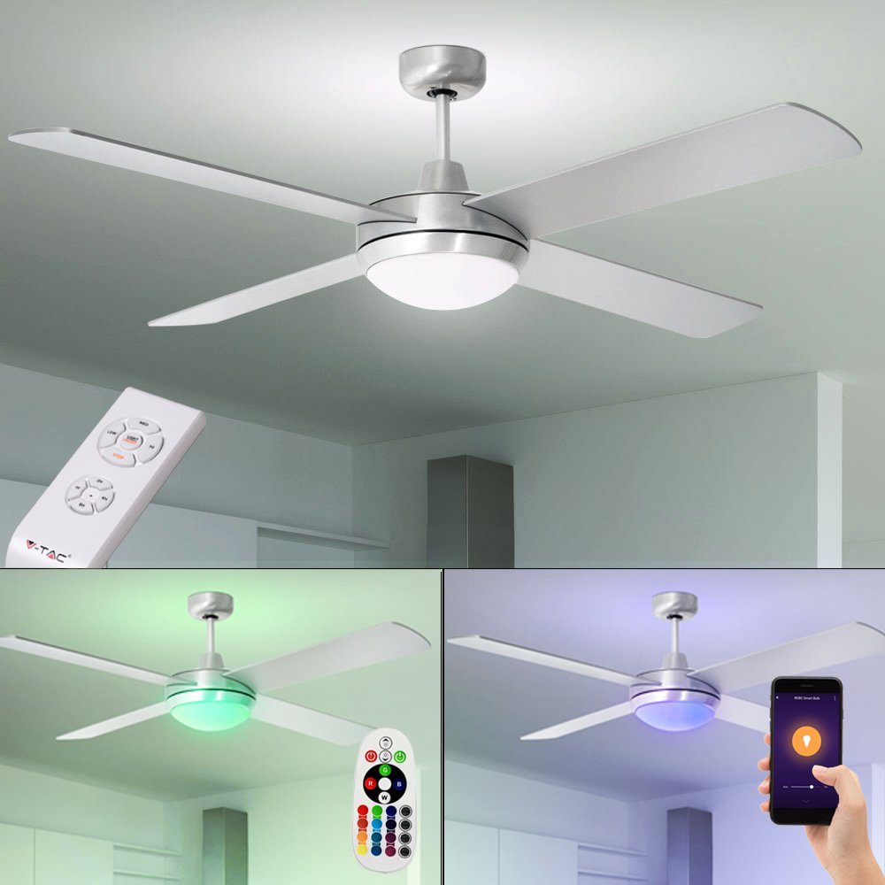etc-shop Deckenventilator, Smart RGB LED Decken Ventilator FERNBEDIENUNG Timer Luft