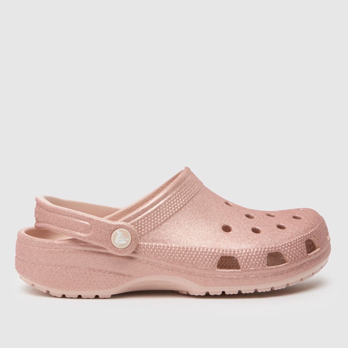 Crocs klasszikus csillámos klumpa szandál halványrózsaszínben
