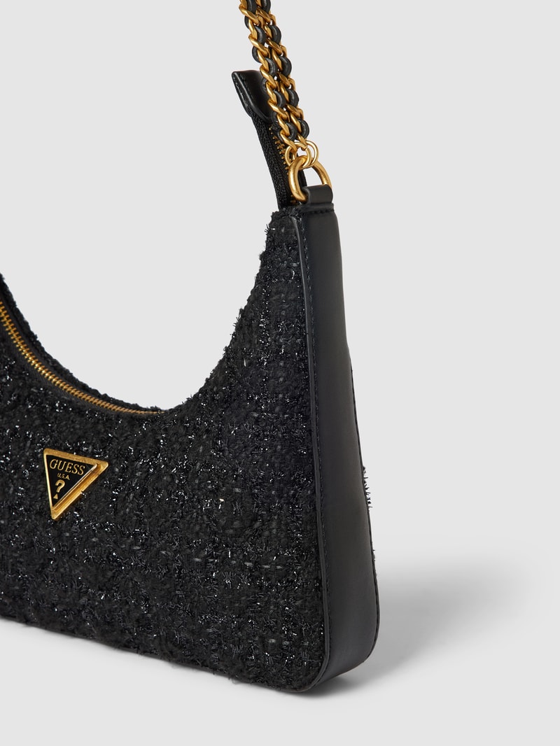 Schultertasche mit Strukturmuster Modell 'GIULLY' in schwarz