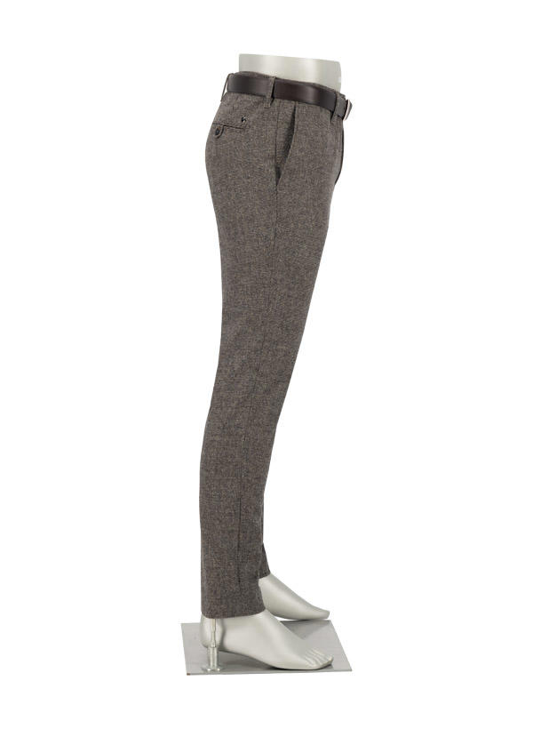 Alberto, Hose, Slim Fit, Wolle waschbar, greige meliert