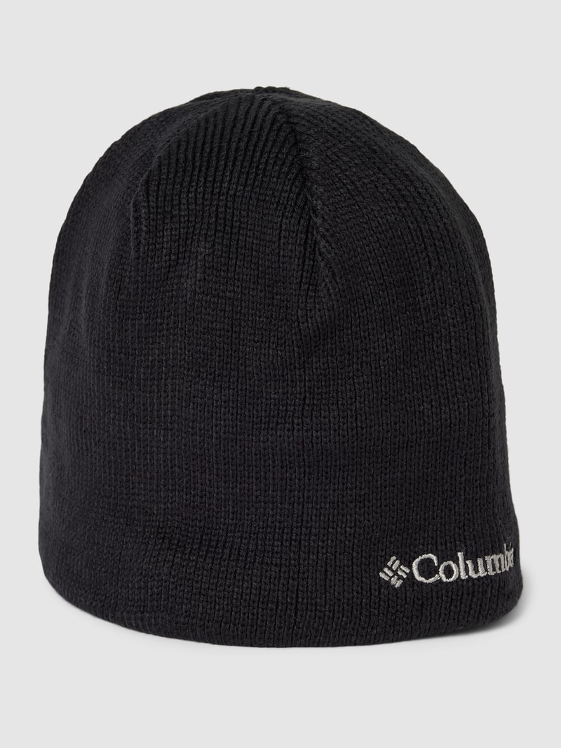 Strickmütze mit Label-Stitching Modell 'BUGABOO' in schwarz