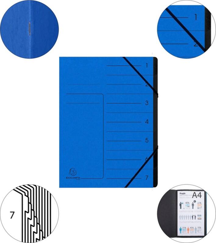 Exacompta Ordnungsmappe 540702E DIN A4 Pressspankarton meliert Blau 24,5 (B) x 0,5 (T) x 32 (H) cm 10 Stück