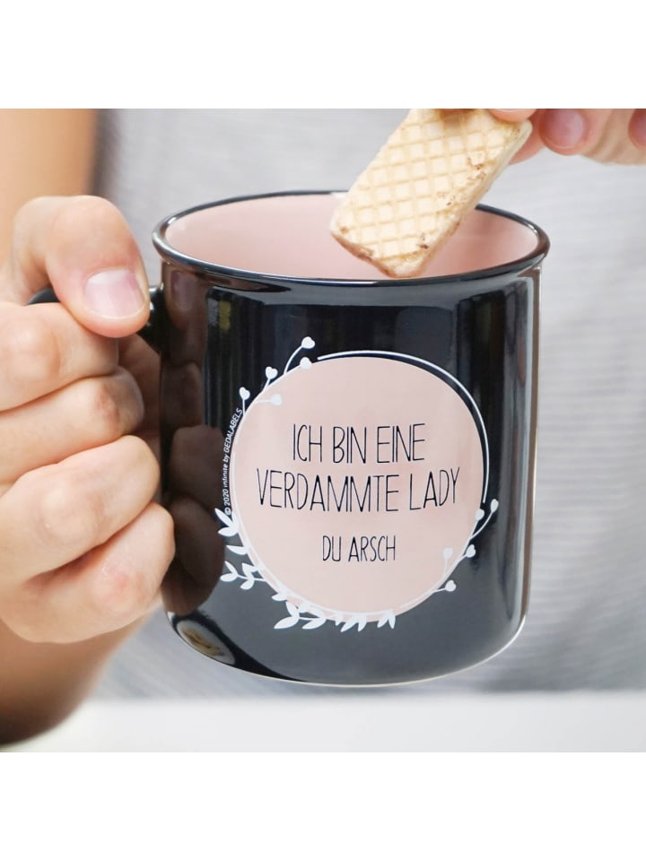 Geda Labels Tasse Verdammte Lady in Schwarz - 400 ml günstig kaufen onesize