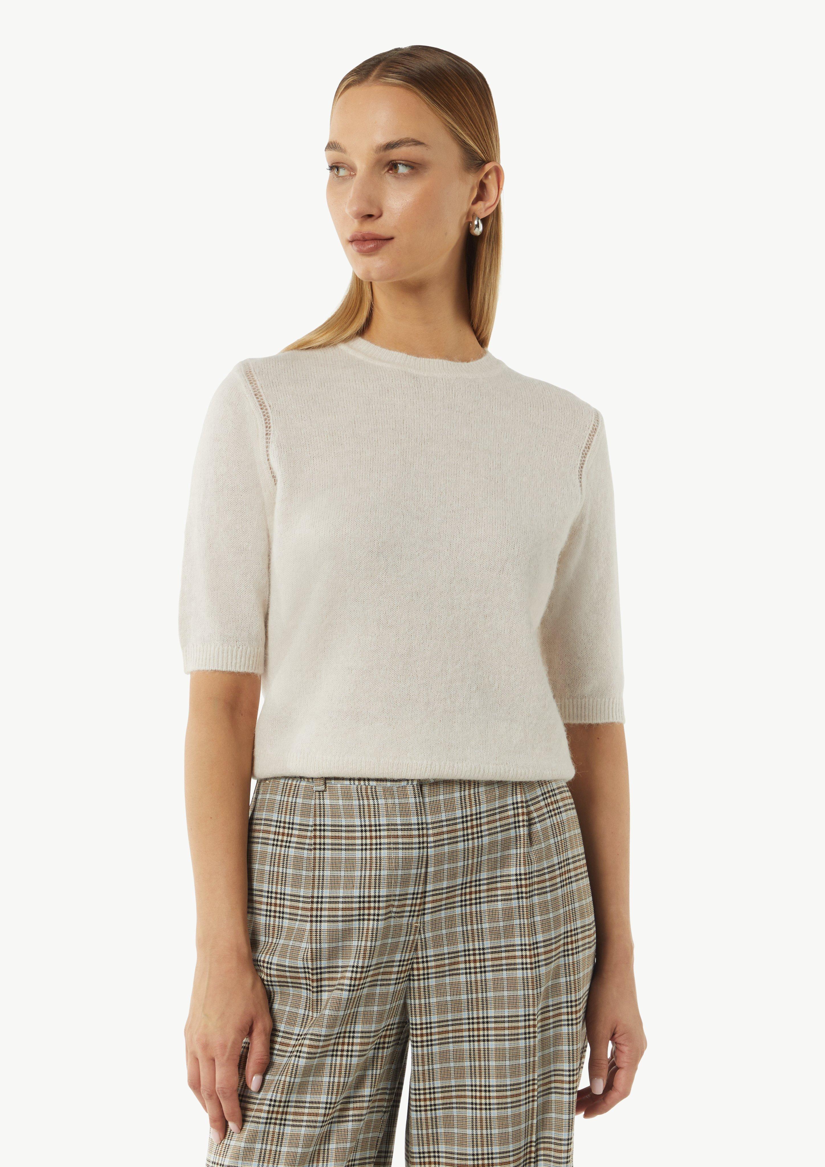 Strickpullover mit 3/4-Ärmeln - helles beige