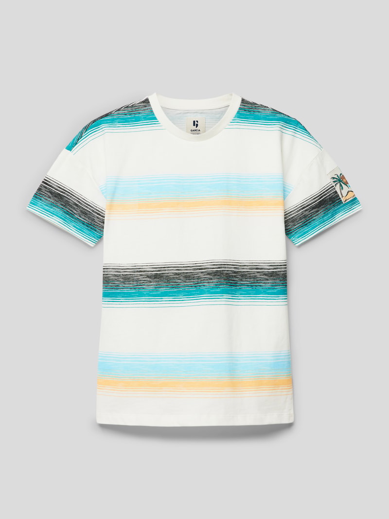 T-Shirt mit Streifenmuster in blau