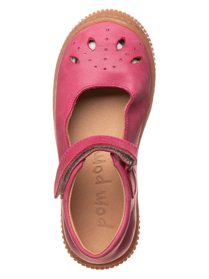 POM POM Leder-Ballerinas in Pink günstig kaufen