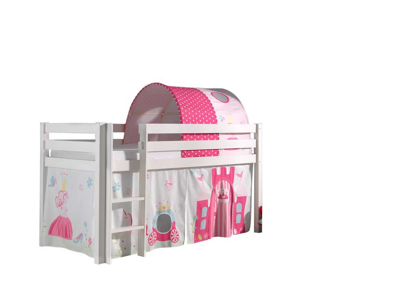 VIPACK Spielbett Pino mit Textilset Vorhang und Tunnel 