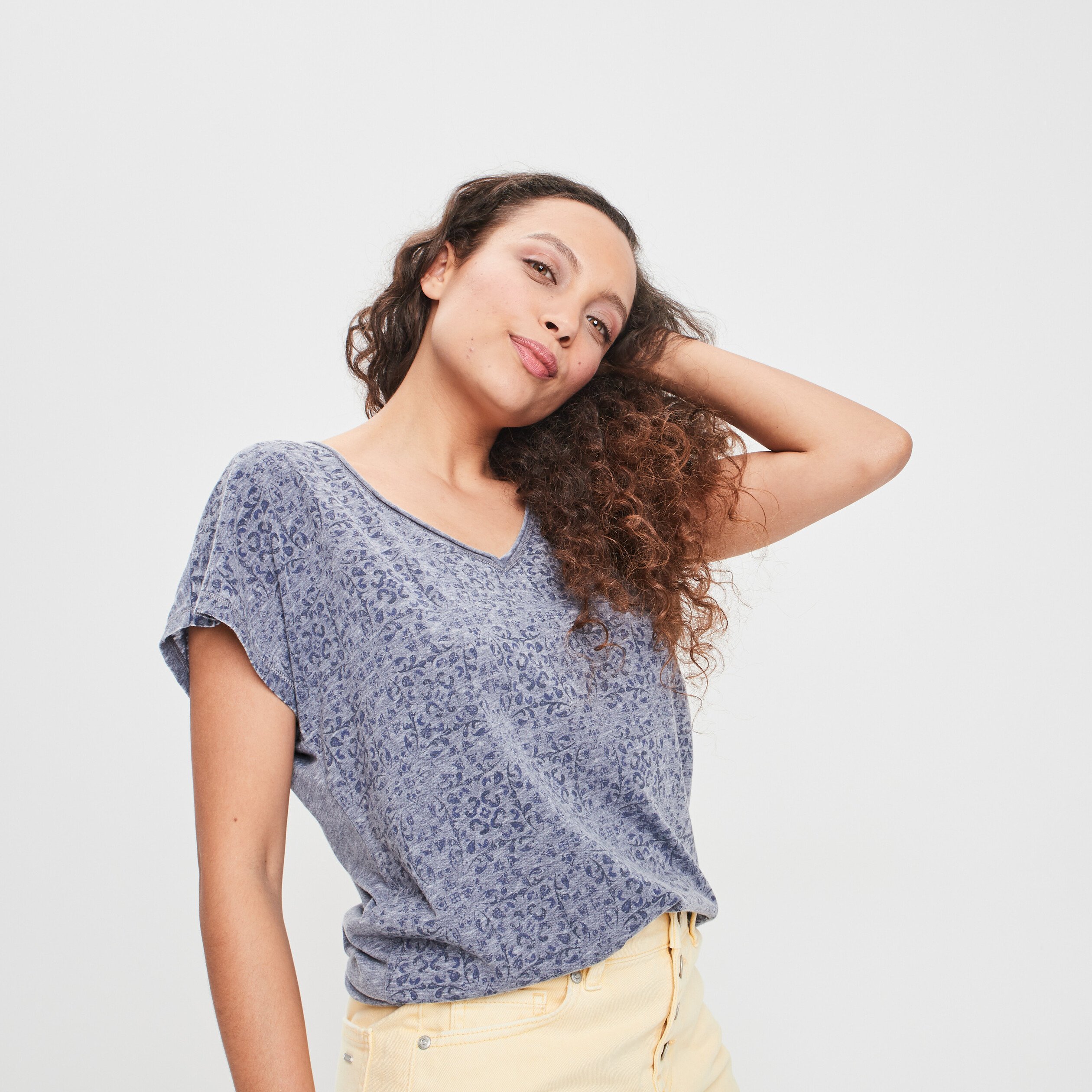 T-shirt manches courtes Creeks bleu femme | La Halle