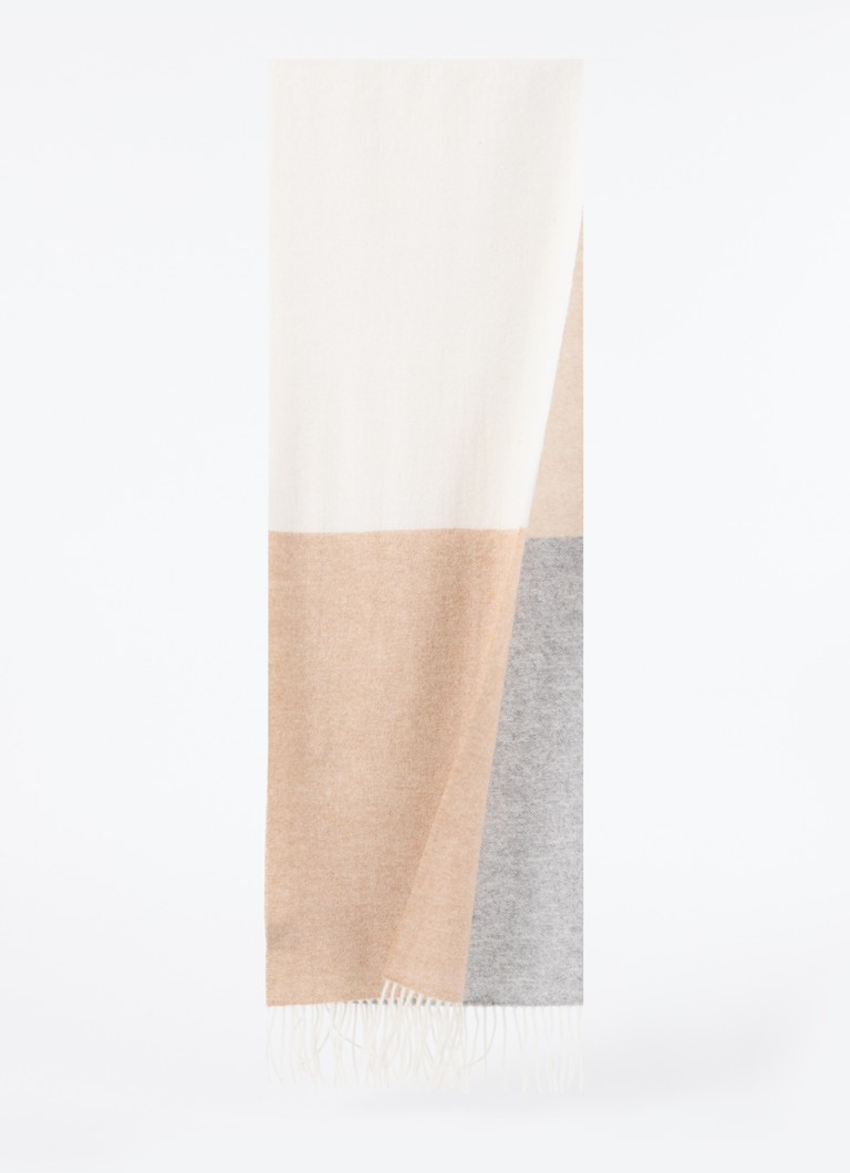 Sciarpa Profuomo in lana d'agnello con frange, 190 x 35 cm