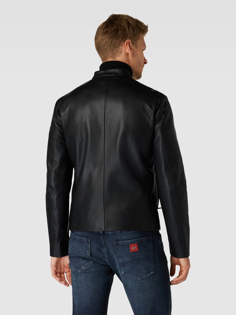 Jacke in Leder-Optik in schwarz