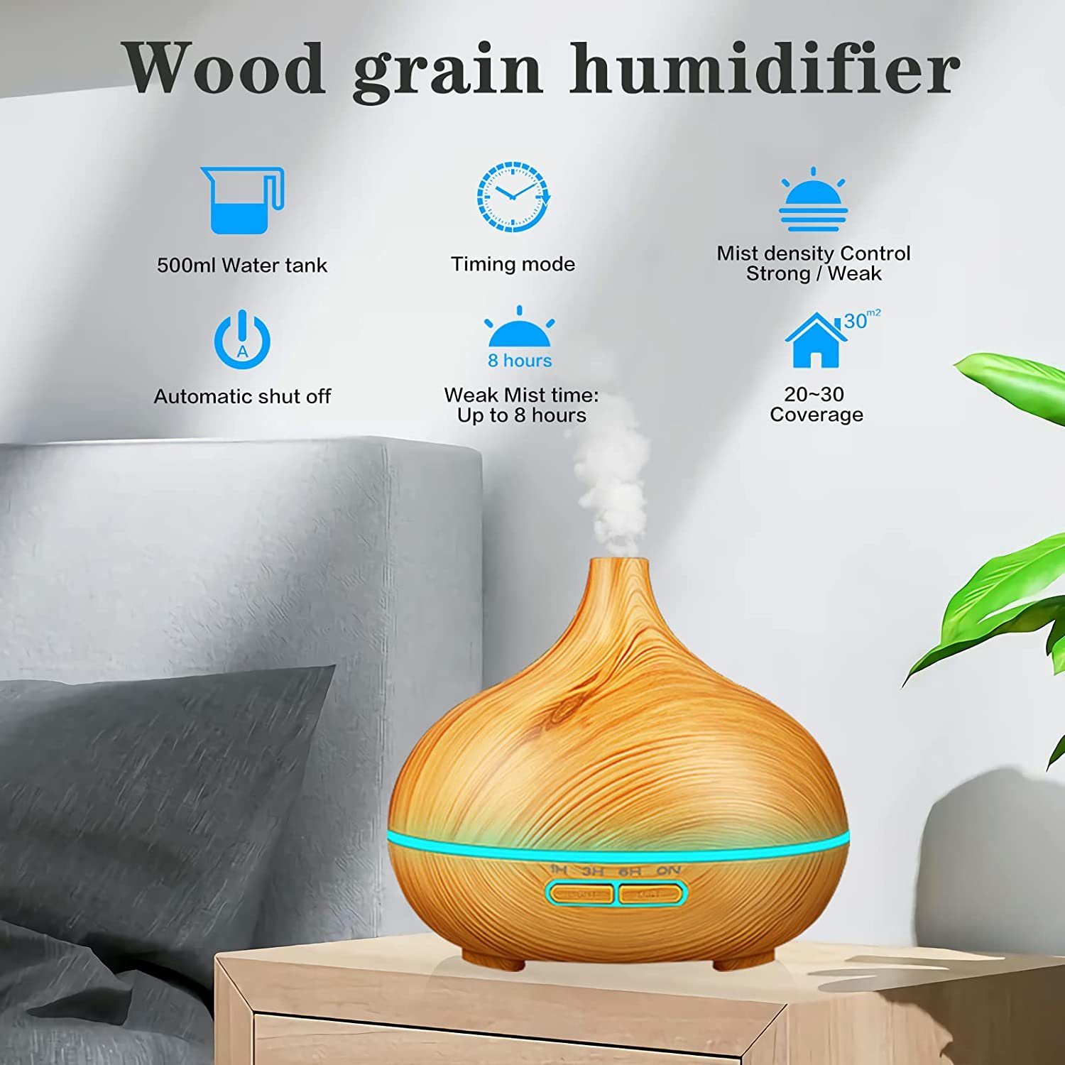 IBETTER Diffuser Aroma Diffuser, 550ml, Aroma Ultraschall-Vernebler, 550,00 l Wassertank, Aroma sparsamen Ultraschall-Vernebler in kleine Duftspender verwandeln