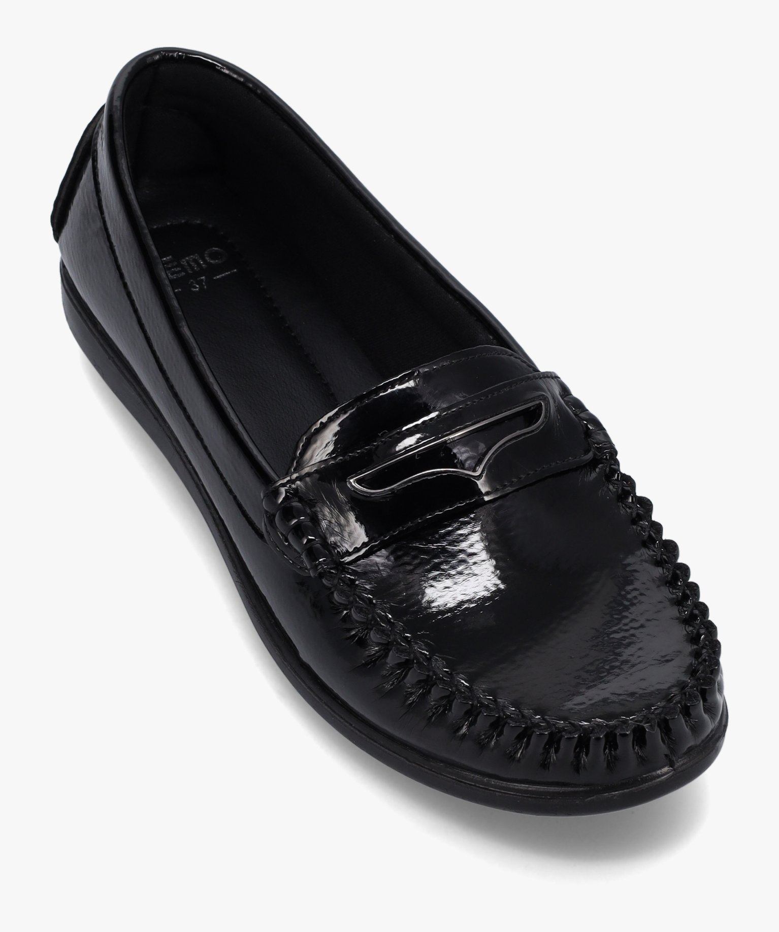 Mocassin confort verni extra souple femme noir | GEMO