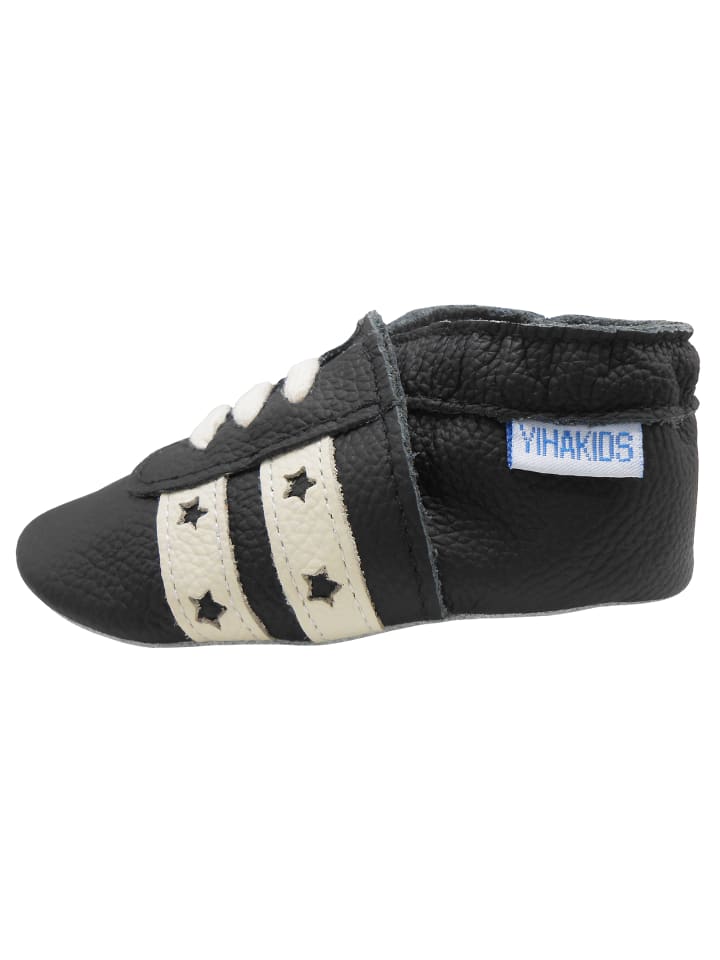Yalion Baby Leder-Krabbelschuhe in Schwarz günstig kaufen 17/18