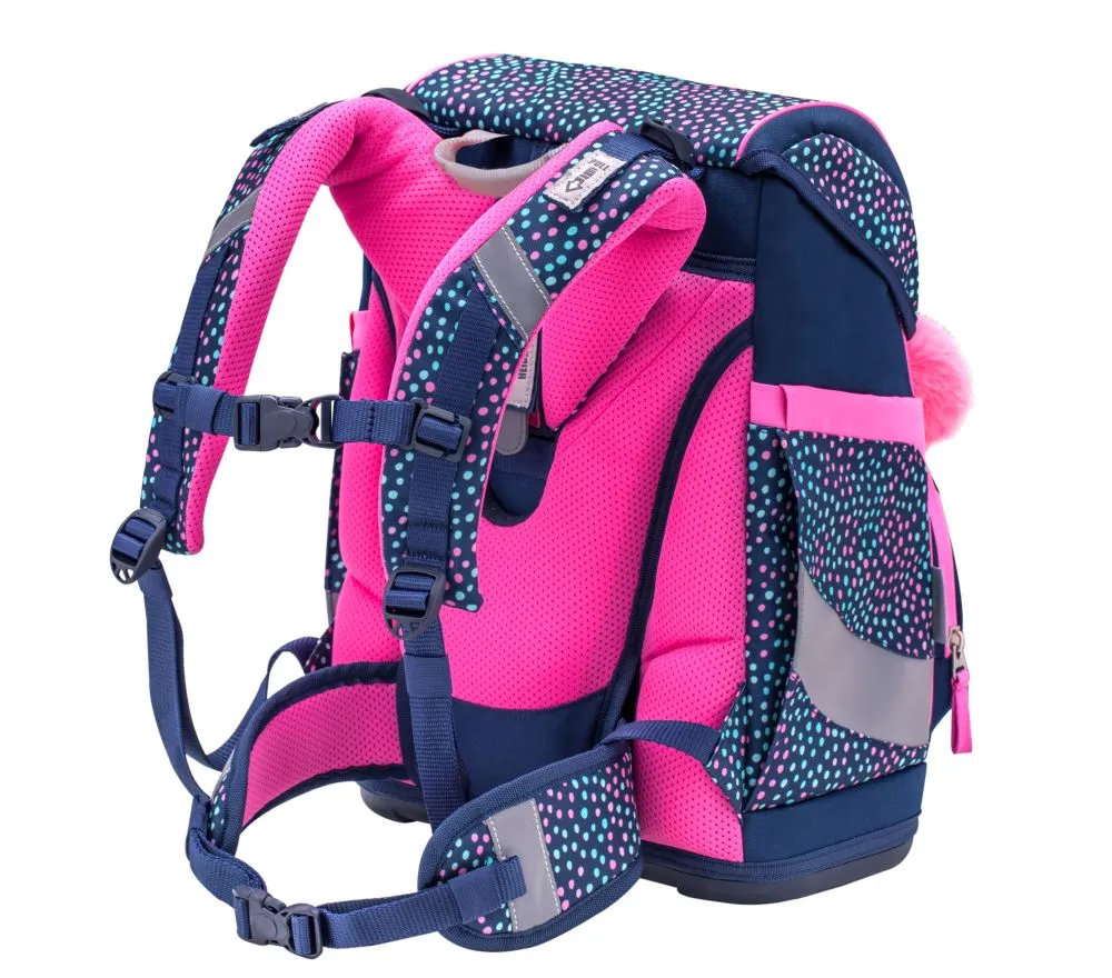 Belmil Smarty Schulranzen Set 5-teilig mit 6 Patches - Amazing Polka Dot 2