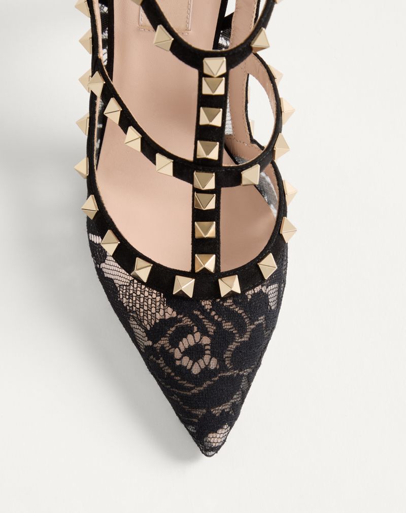 Sapatos de salto Rockstud Lace com tiras de 100 mm
