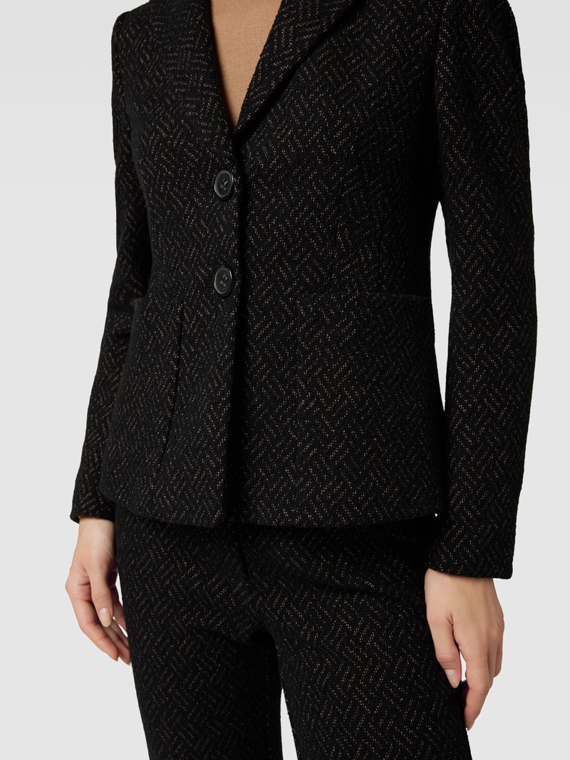 Blazer mit Reverskragen in schwarz
