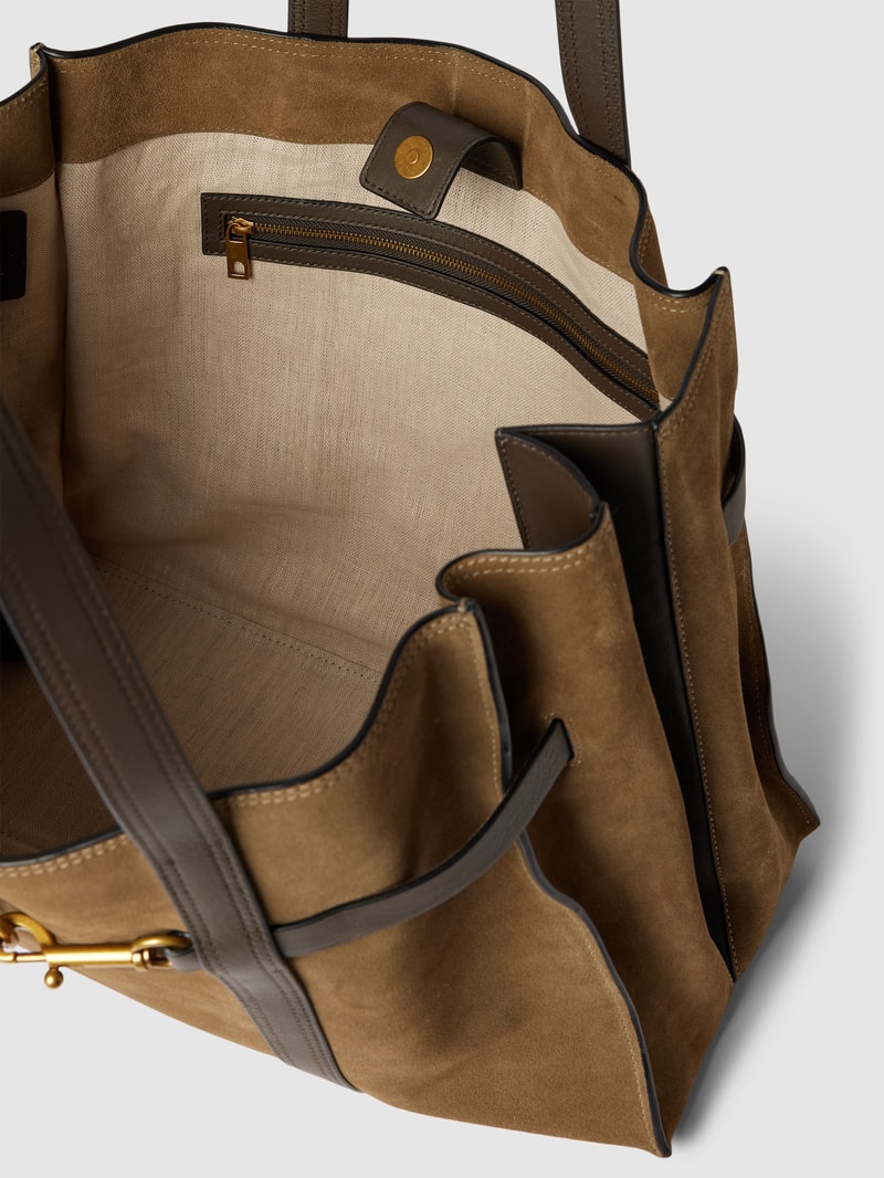 Shopper mit Label-Details Modell 'Mara' in schlamm