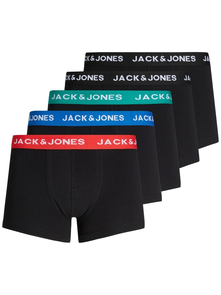 Jack & Jones Set 5er Pack Trunks Boxershorts Stretch Unterhose in Schwarz-3 günstig kaufen