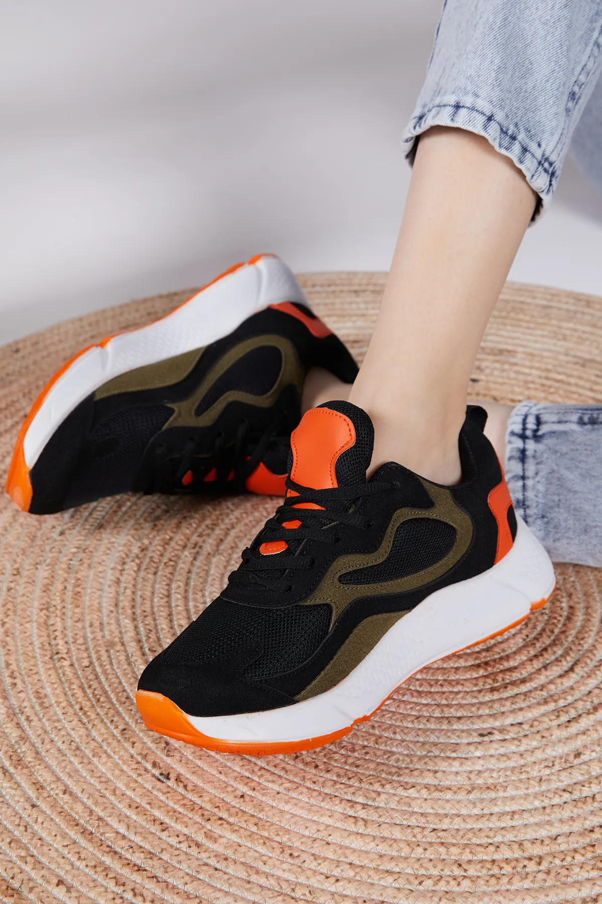 Tonny Black  Unisex Schwarz Orange Sportschuhe V2901