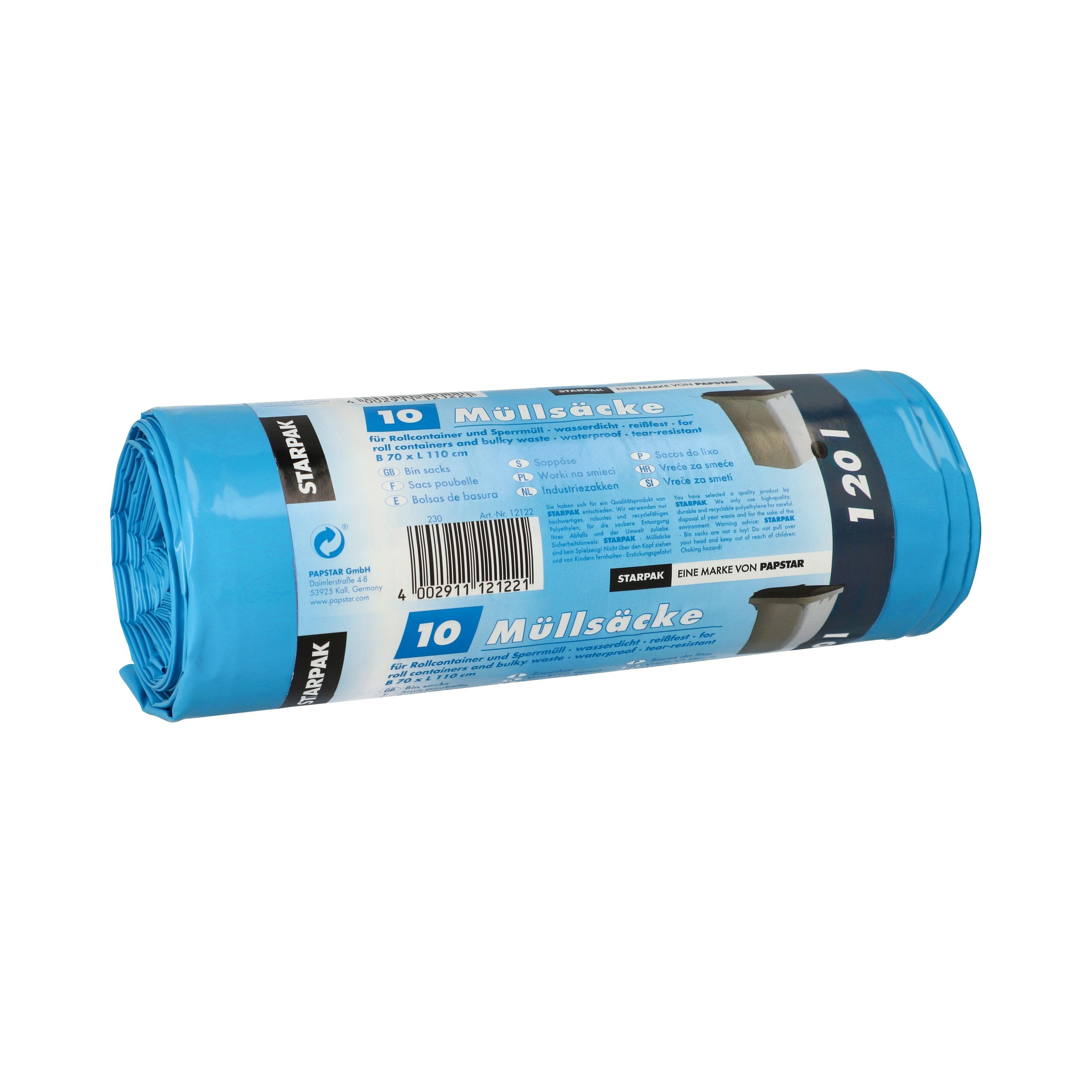 PAPSTAR Dämmplatte STARPAK Müllsäcke LDPE, 120 Liter, blau