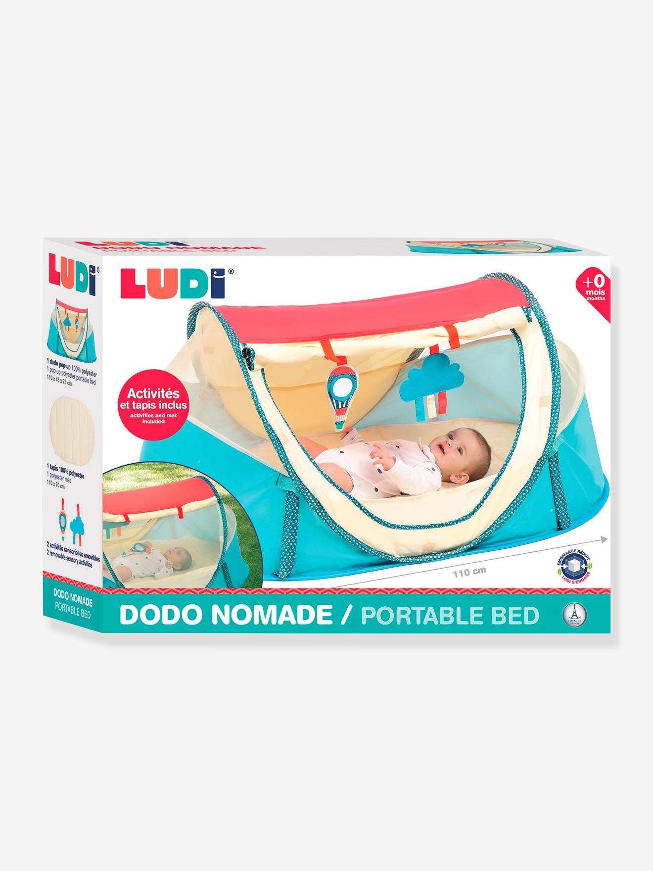 Ludi Baby Reisebett HEIßLUFTBALLON LUDI - mehrfarbig