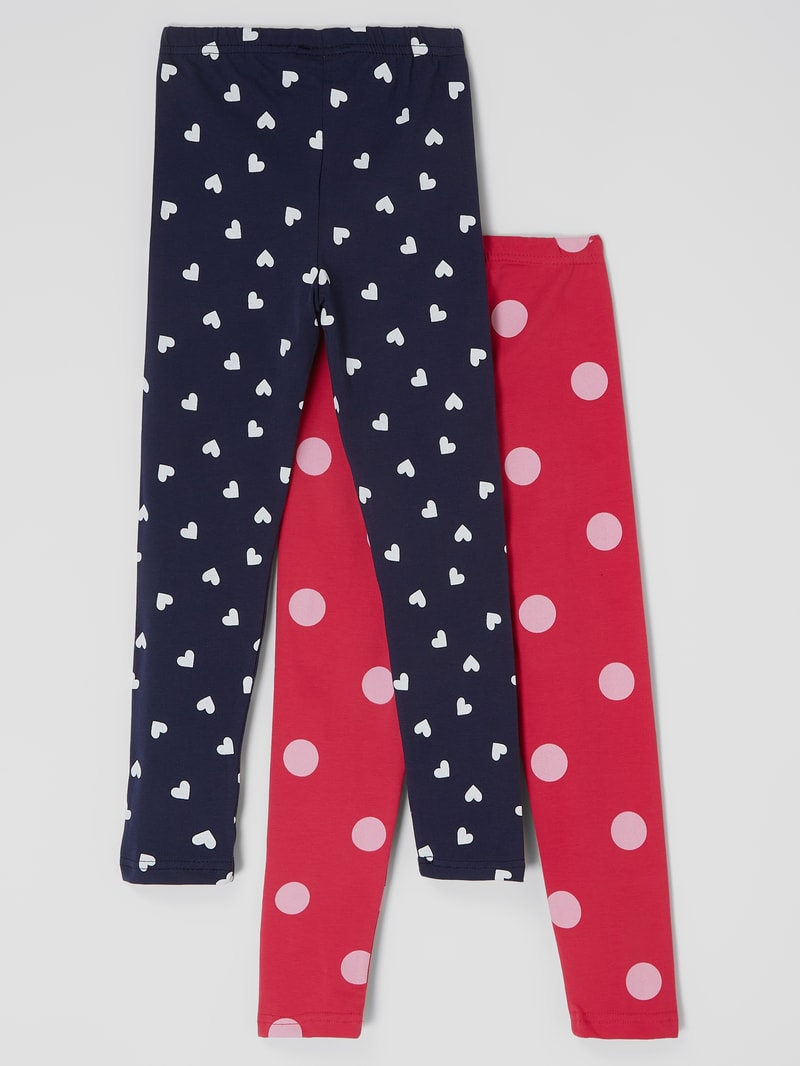 Leggings mit Allover-Muster im 2er-Pack in marineblau