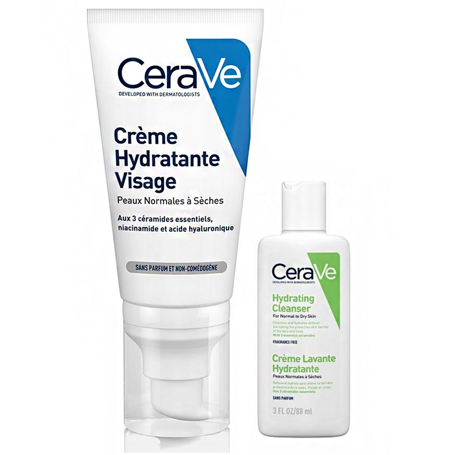 Cerave PM Facial Moisturizing Lotion Crème Hydratante Visage 52 ml + Crème Lavante 20 ml offerte pour les peaux normales à sèches