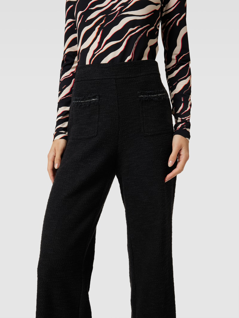 Culotte aus Tweed mit Zierbesatz Modell 'CAMERON' in schwarz