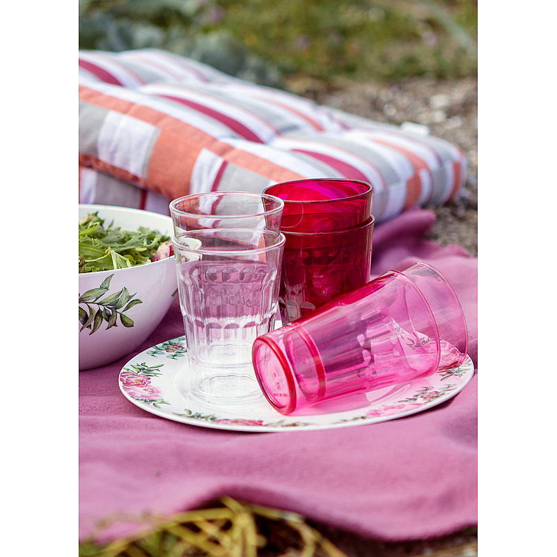 Cuisine Drikkeglass 6-pk plast rosa