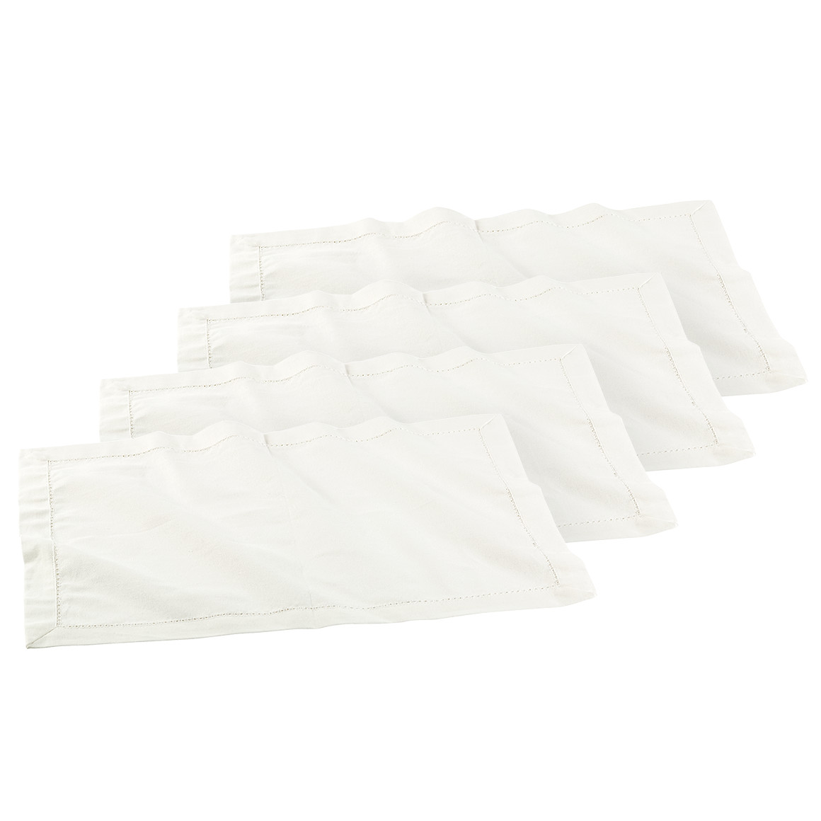 4 Platzsets mit Lochstickerei