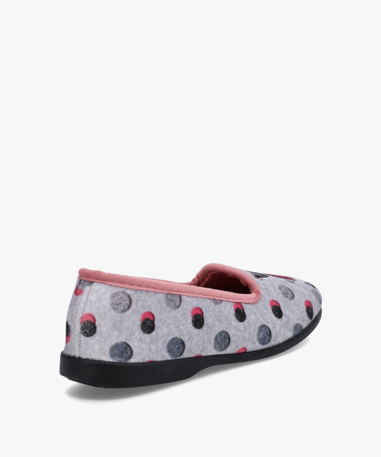 Chaussons femme en velours ras imprimés chat gris | GEMO