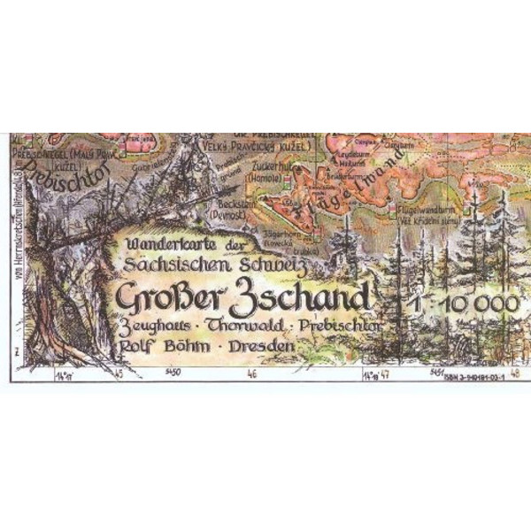 Großer Zschand 1 : 10 000 - Wanderkarte