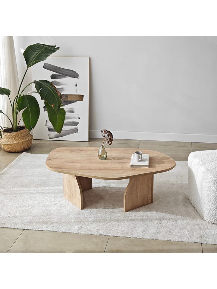 Evila Couchtisch ''Rock'' in Hellbraun - (B)100 x (H)35 x (T)60 cm günstig kaufen onesize