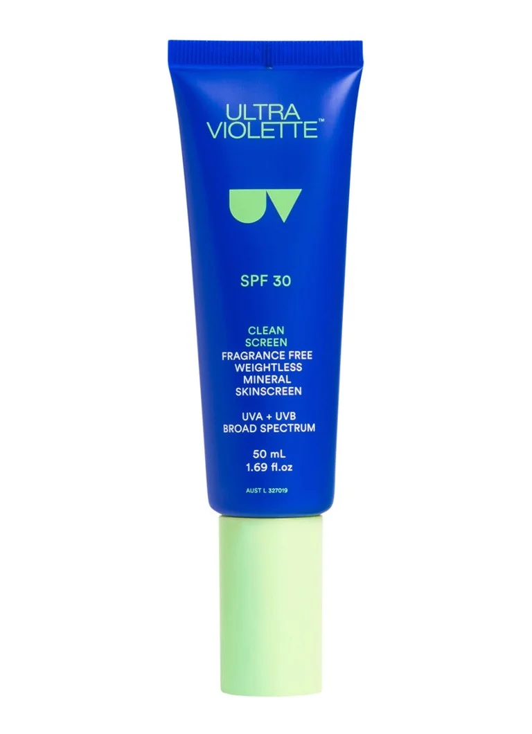 Ultra Violet Clean Screen hajusteeton herkän ihon aurinkovoide SPF30 - kasvoille